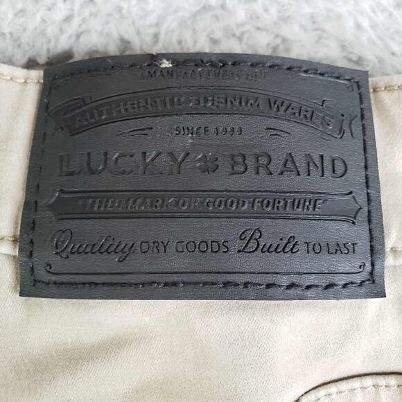 Lucky Brand 223 Straight Stretch Sateen Jean Pants Men's Size 36X30 Khaki Tan - Picture 7 of 11